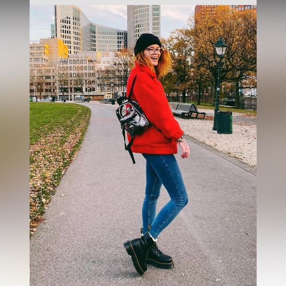 DR MARTENS JADON BOOT LEATHER FAUX FUR LINED PLATFORMS - Picture 9 of 13